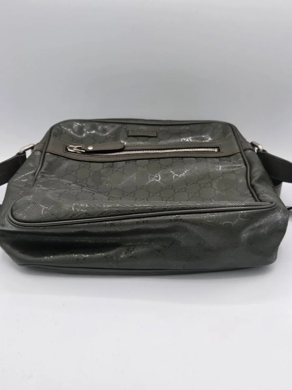 Gucci GG Imprime Medium Messenger Bag | Olive Green Monogram | Authentic